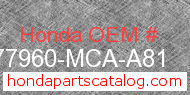 Honda 77960-MCA-A81 genuine part number image