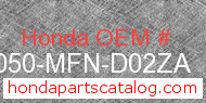 Honda 80050-MFN-D02ZA genuine part number image