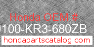 Honda 80100-KR3-680ZB genuine part number image