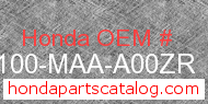 Honda 80100-MAA-A00ZR genuine part number image