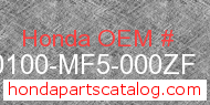 Honda 80100-MF5-000ZF genuine part number image
