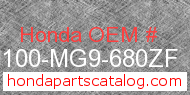 Honda 80100-MG9-680ZF genuine part number image
