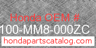 Honda 80100-MM8-000ZC genuine part number image