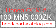 Honda 80100-MN5-000ZK genuine part number image