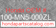 Honda 80100-MN5-000ZL genuine part number image