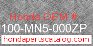 Honda 80100-MN5-000ZP genuine part number image