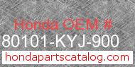 Honda 80101-KYJ-900 genuine part number image