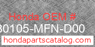 Honda 80105-MFN-D00 genuine part number image