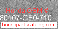 Honda 80107-GE0-710 genuine part number image
