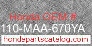 Honda 80110-MAA-670YA genuine part number image