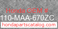 Honda 80110-MAA-670ZC genuine part number image