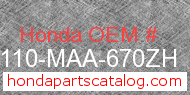 Honda 80110-MAA-670ZH genuine part number image