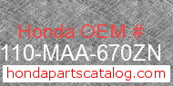 Honda 80110-MAA-670ZN genuine part number image