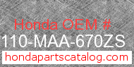 Honda 80110-MAA-670ZS genuine part number image
