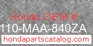 Honda 80110-MAA-840ZA genuine part number image