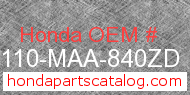 Honda 80110-MAA-840ZD genuine part number image