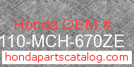 Honda 80110-MCH-670ZE genuine part number image