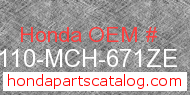 Honda 80110-MCH-671ZE genuine part number image