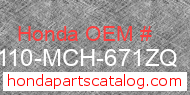Honda 80110-MCH-671ZQ genuine part number image