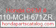 Honda 80110-MCH-671ZR genuine part number image