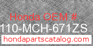 Honda 80110-MCH-671ZS genuine part number image