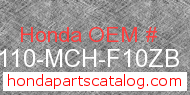 Honda 80110-MCH-F10ZB genuine part number image