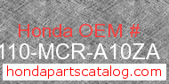 Honda 80110-MCR-A10ZA genuine part number image