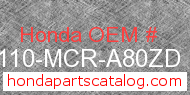 Honda 80110-MCR-A80ZD genuine part number image