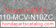 Honda 80110-MCV-N10ZC genuine part number image