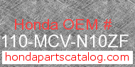 Honda 80110-MCV-N10ZF genuine part number image