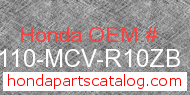 Honda 80110-MCV-R10ZB genuine part number image