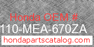 Honda 80110-MEA-670ZA genuine part number image