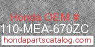 Honda 80110-MEA-670ZC genuine part number image