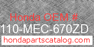 Honda 80110-MEC-670ZD genuine part number image