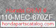 Honda 80110-MEC-670ZF genuine part number image