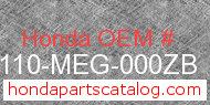 Honda 80110-MEG-000ZB genuine part number image