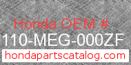 Honda 80110-MEG-000ZF genuine part number image