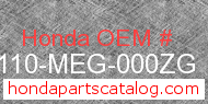 Honda 80110-MEG-000ZG genuine part number image