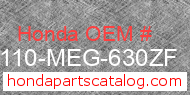 Honda 80110-MEG-630ZF genuine part number image