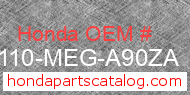 Honda 80110-MEG-A90ZA genuine part number image