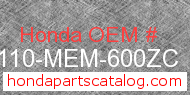 Honda 80110-MEM-600ZC genuine part number image
