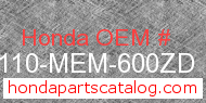 Honda 80110-MEM-600ZD genuine part number image