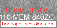 Honda 80110-MEM-840ZC genuine part number image