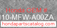 Honda 80110-MFW-A00ZA genuine part number image