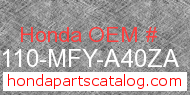 Honda 80110-MFY-A40ZA genuine part number image