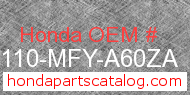 Honda 80110-MFY-A60ZA genuine part number image