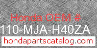 Honda 80110-MJA-H40ZA genuine part number image
