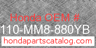 Honda 80110-MM8-880YB genuine part number image