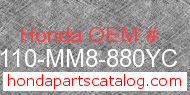 Honda 80110-MM8-880YC genuine part number image