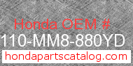 Honda 80110-MM8-880YD genuine part number image